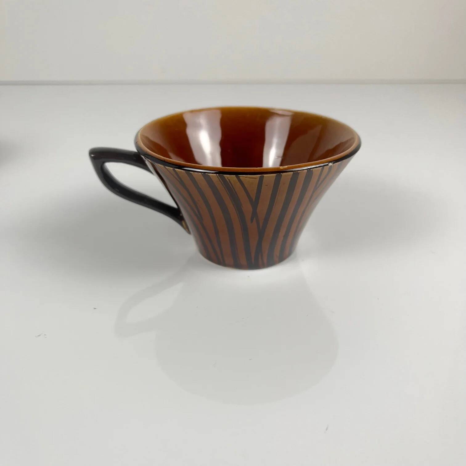 Coffee/tea cup duo "Domino", Sarreguemines, 1960