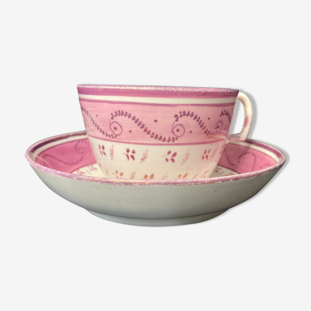Old pink porcelain tea cup late nineteenth century