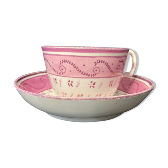 Old pink porcelain tea cup late nineteenth century