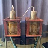 A pair of ceiling lamps designed by Erik Höglund, Kosta Boda, Sweden, 1960s