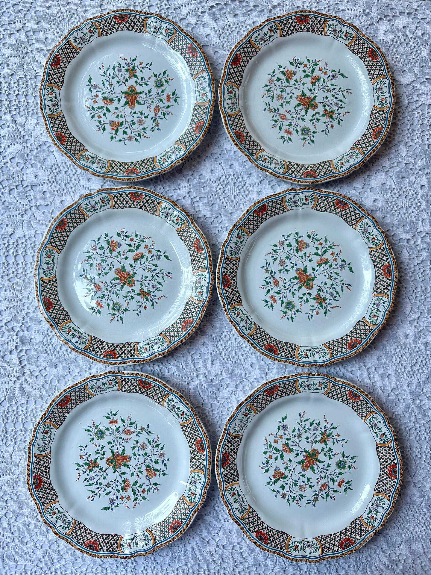 6 plates GIEN Rouen