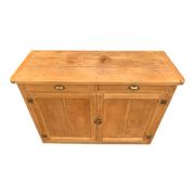 Grand Parisian buffet with billot and butterfly hinges, raw wood, 1930.