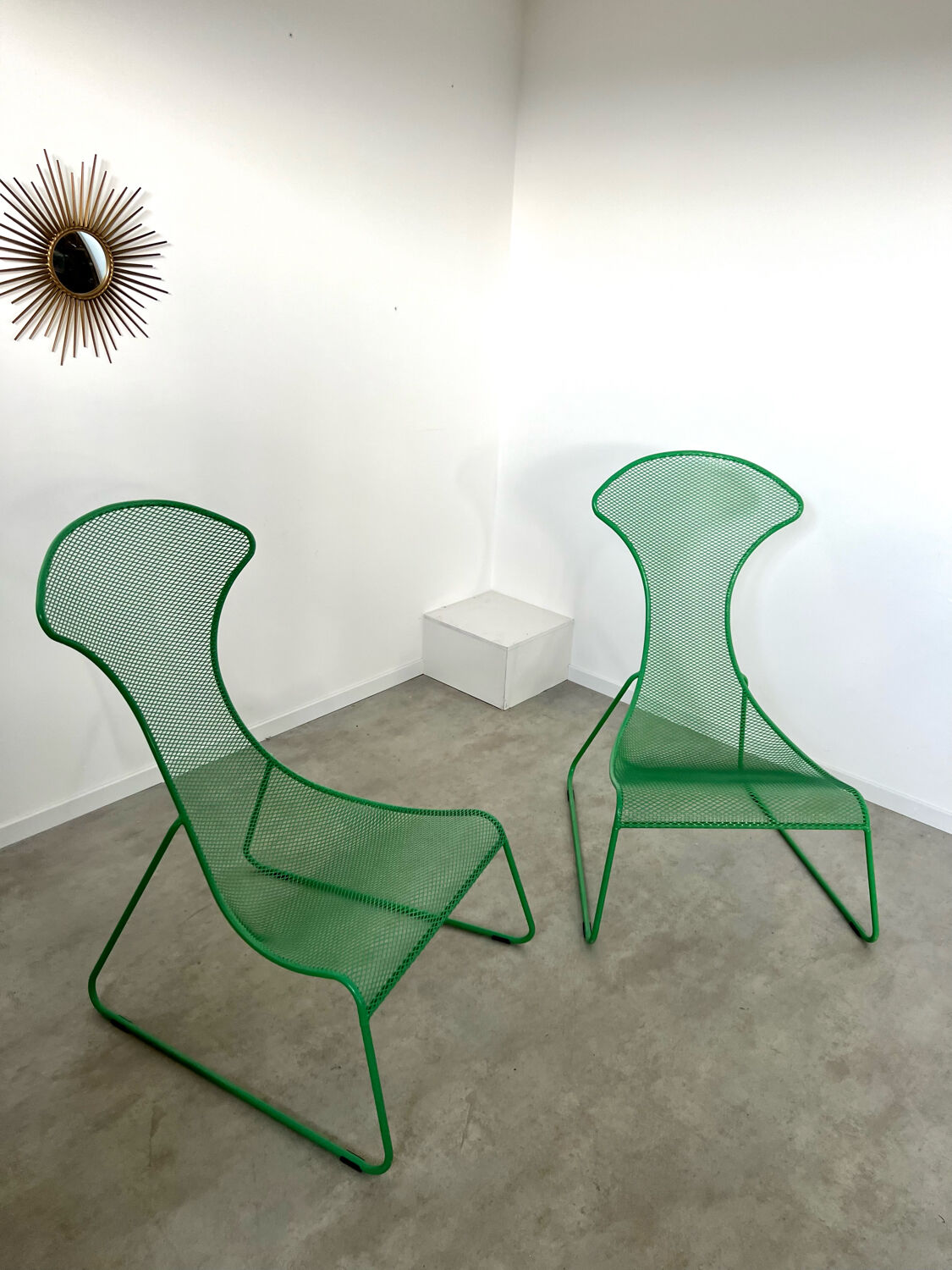Set 2 armchairs green ikea vintage ps 2012 design wiebke braasch vintage metal