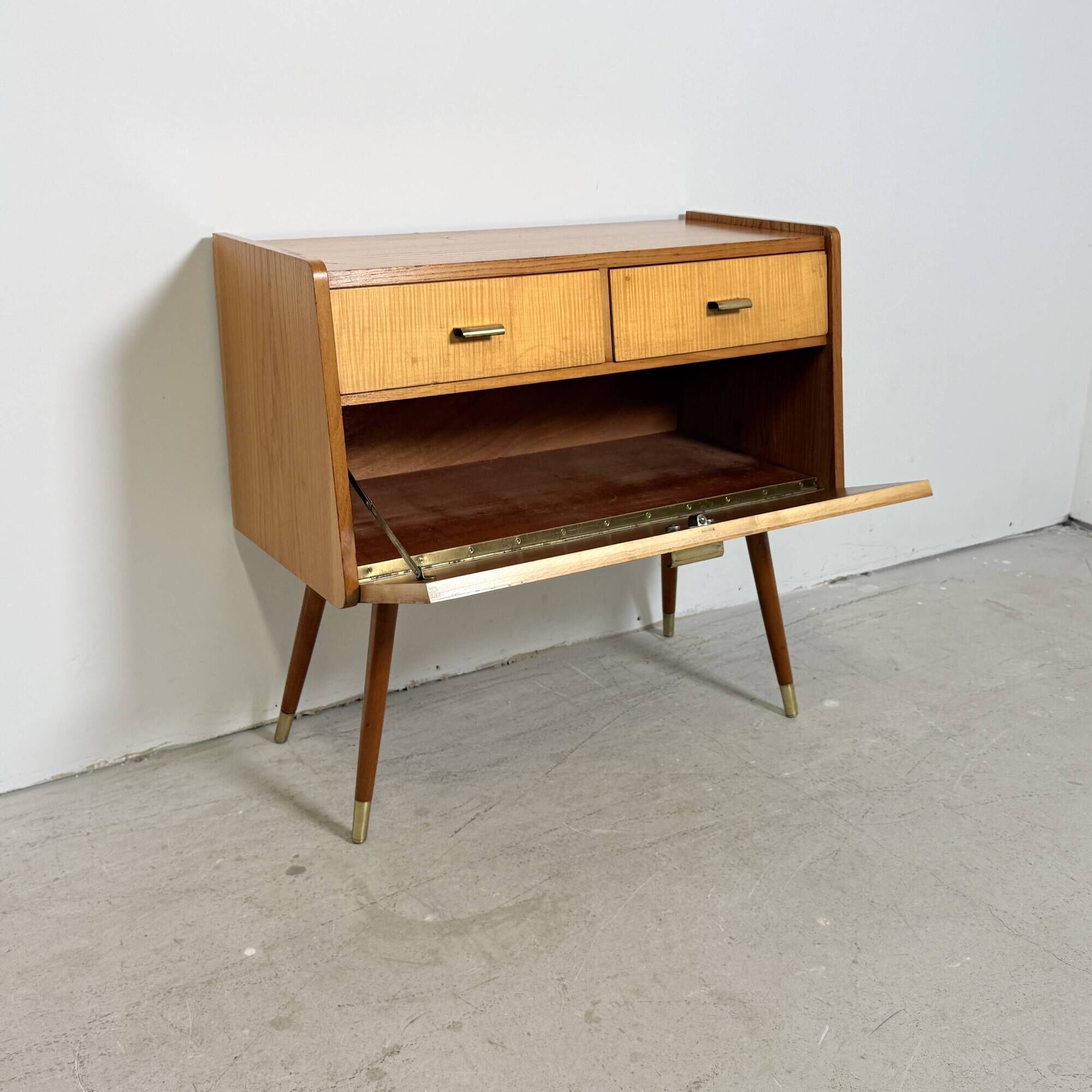 Mid-Century Modern Telephone Bench / Small Sideboard