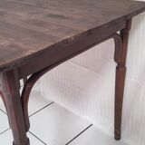Curved wood bistro table