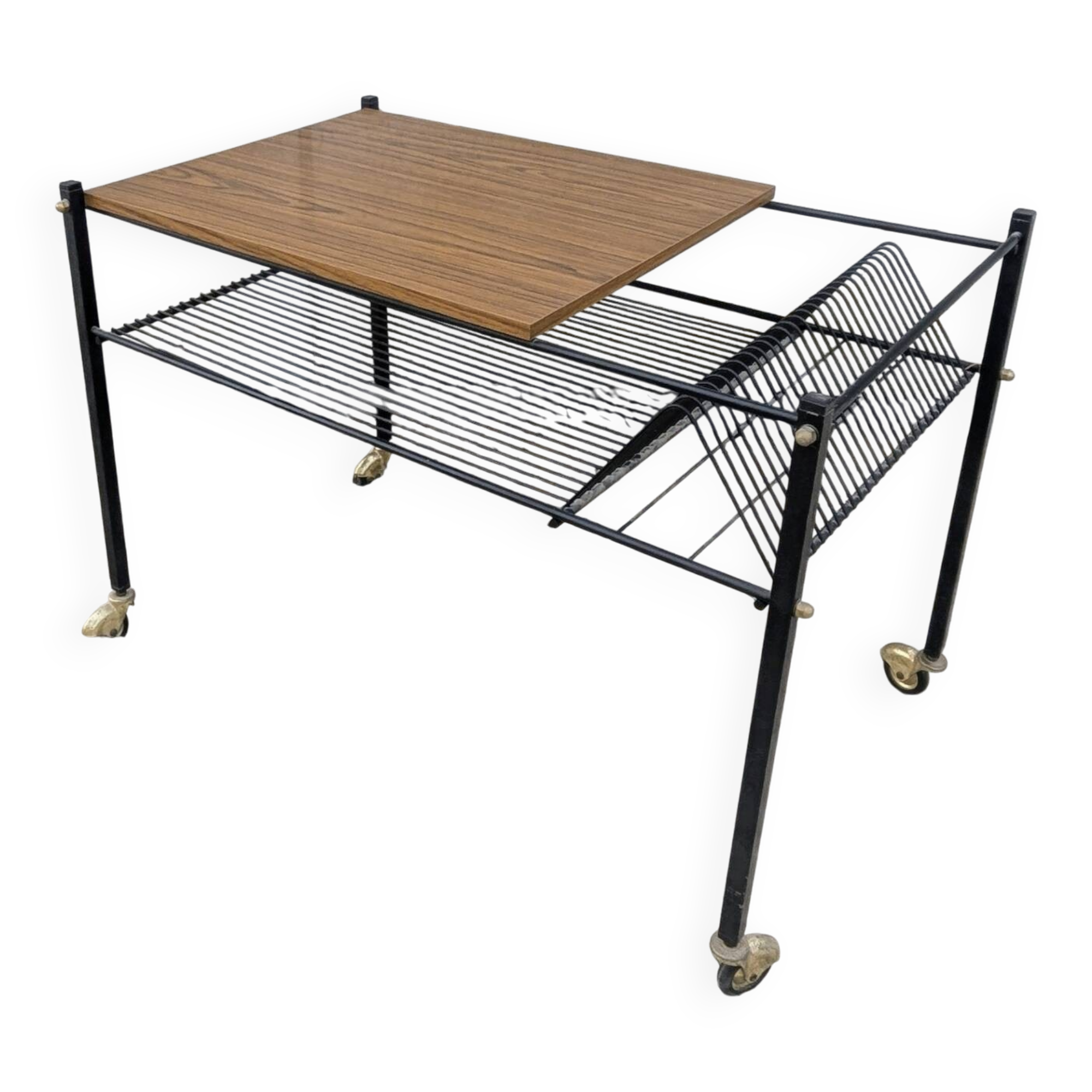 Table basse roulante, porte-revues, 1960 | Selency