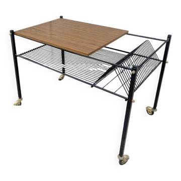 Rolling coffee table, magazine rack, 1960