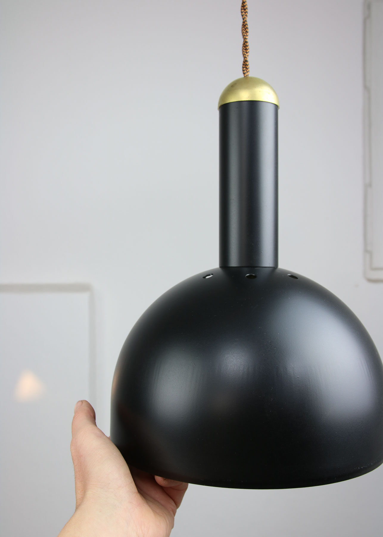 Vintage Black and Brass Pendant Lamp