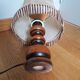 Turned wood lamp