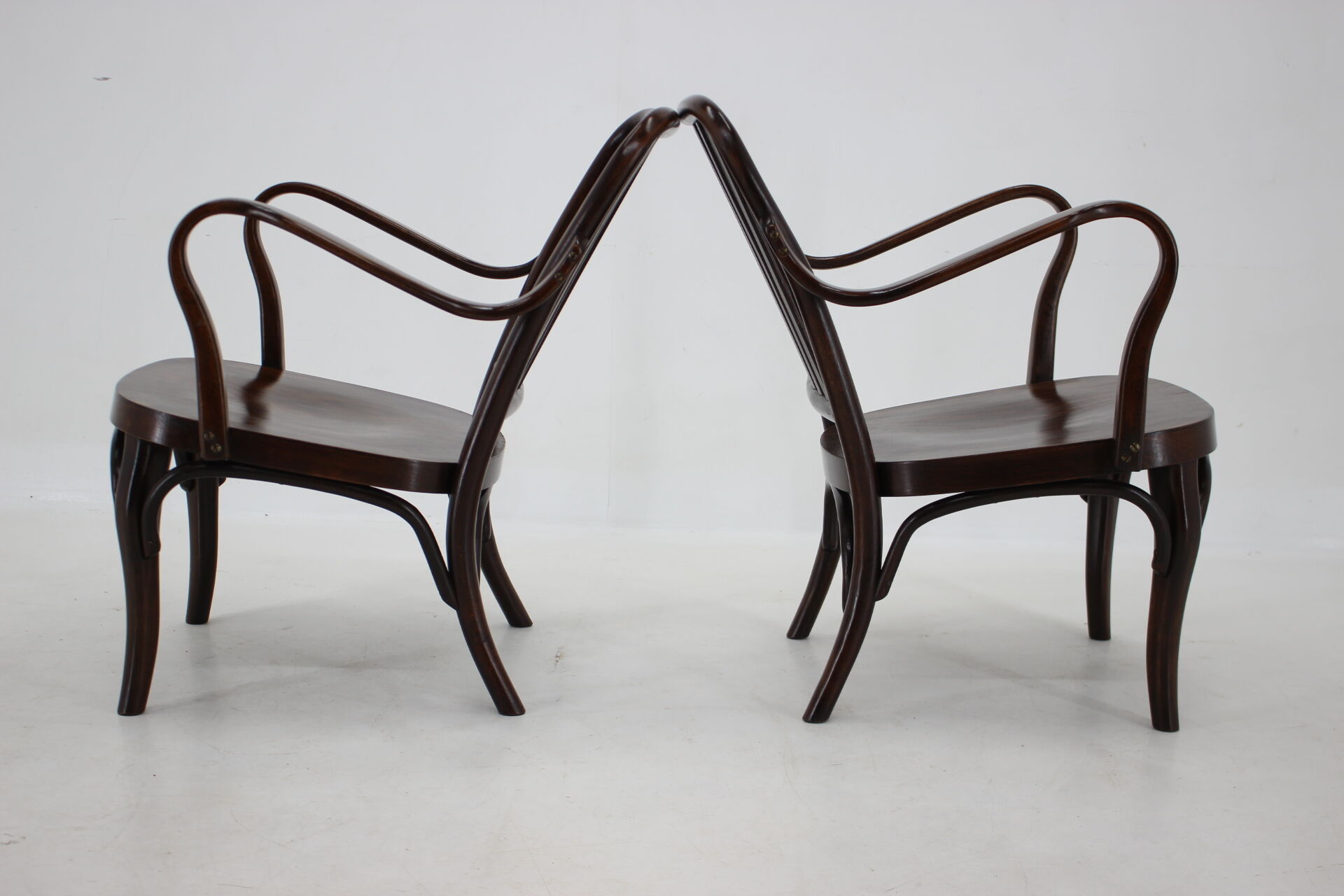 1950s Pair of Josef Frank Bentwood Armchairs no. 752 by Thon