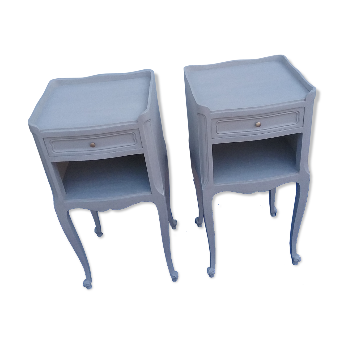 Pair of bedside tables style L XV gray