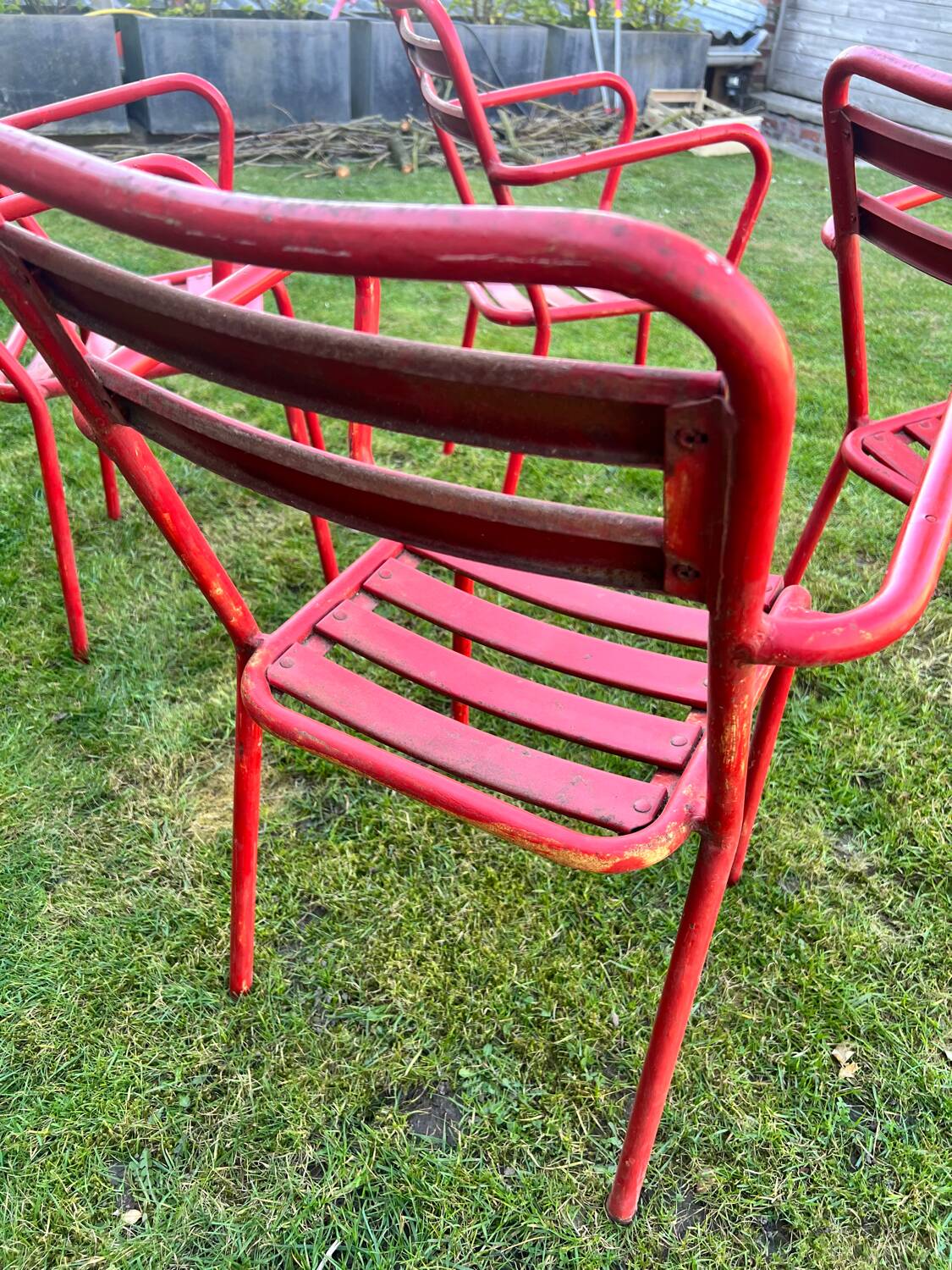 Old metal bistro chairs