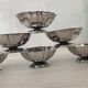 Dessert / ice cream bowls in 18/10 stainless steel, Guy Degrenne style, flower shape.