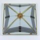 Vintage Art Deco Style White And Gold 1980s Ceiling Or Wall Lamp