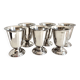 6 vintage stainless steel ice cream cups in the shape of a tumbler.