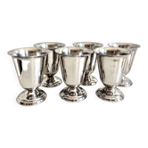 6 vintage stainless steel ice cream cups in the shape of a tumbler.