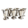 6 vintage stainless steel ice cream cups in the shape of a tumbler.