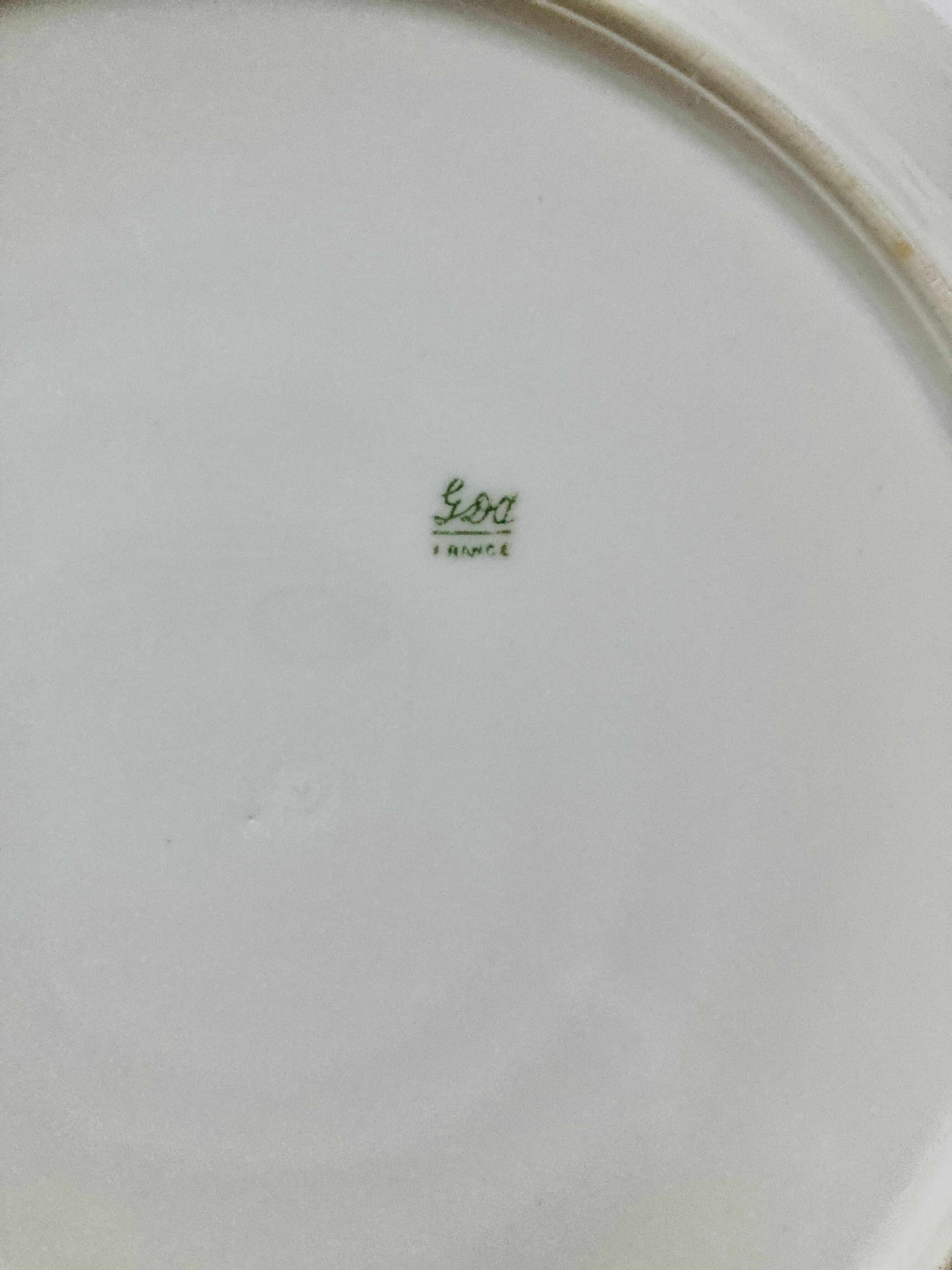 Set of 6 plates GDA France Limoges with golden rim 50's