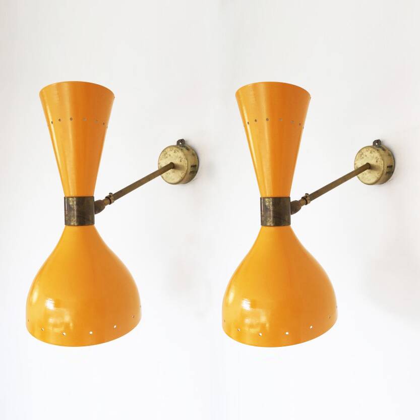Pair of Italian wall lights, 1950s design