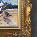 Marine painting “Littoral Breton” signed Marijane le Goaster – 1985