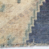 1X2 Blue vintage door mat rug, 1x2 Blue door mat rug, 2.7x1.5 Ft