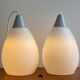 Mid century milk glass hanging lamps dutch design