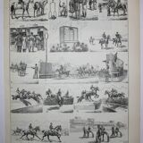 Engraving • Horse race, racecourse • Original lithograph from 1898