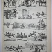 Engraving • Horse race, racecourse • Original lithograph from 1898