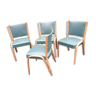 4 Bow wood chairs by Hugues steiner Vintage