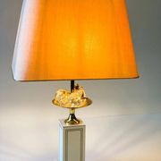 Hollywood Regency table lamp with crystal fruit with brass details, 1970s