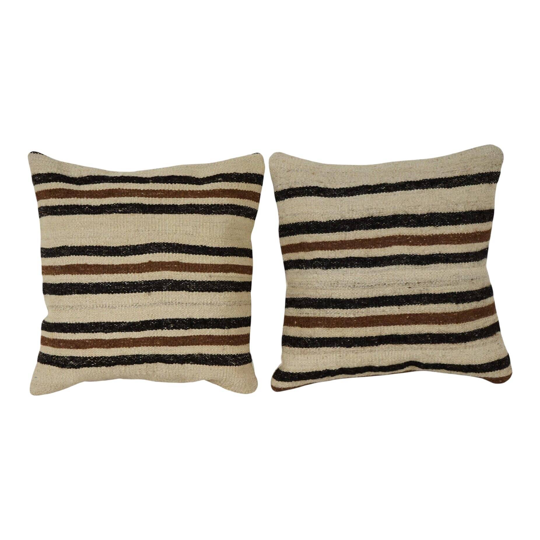 Set of 2 vintage kilim cushion covers 41x41 cm