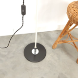 Vintage Floor Lamp in Checkered Milk Glass