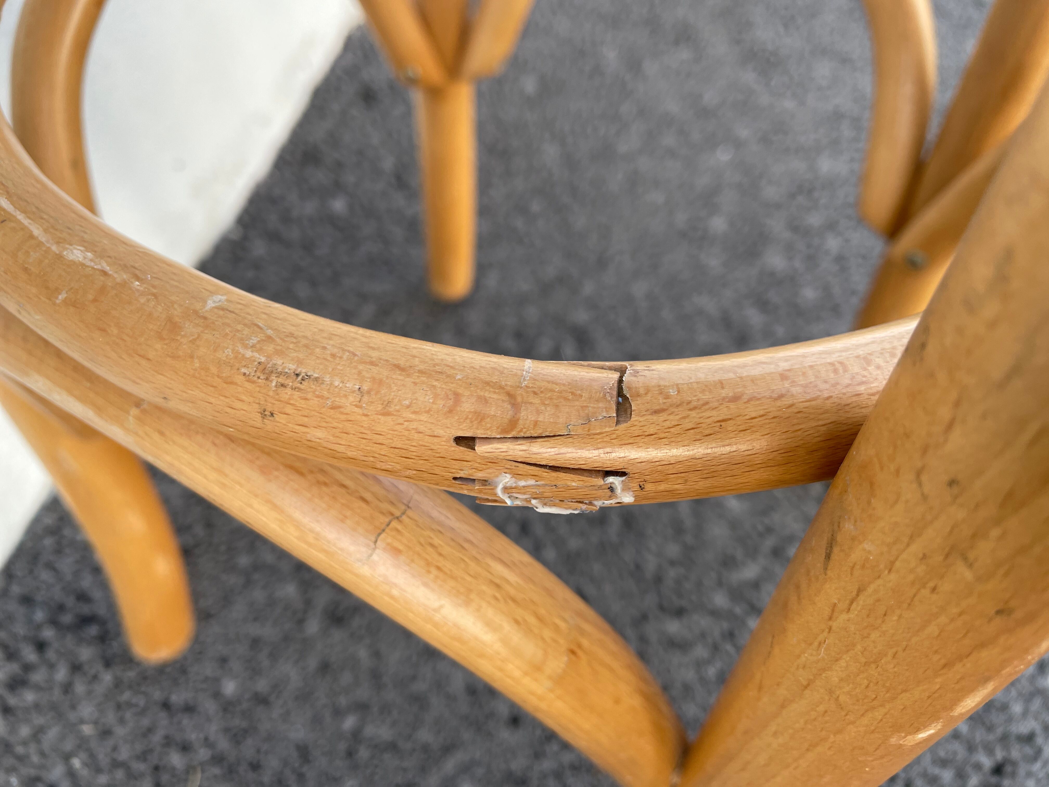 Curved wooden bar stool