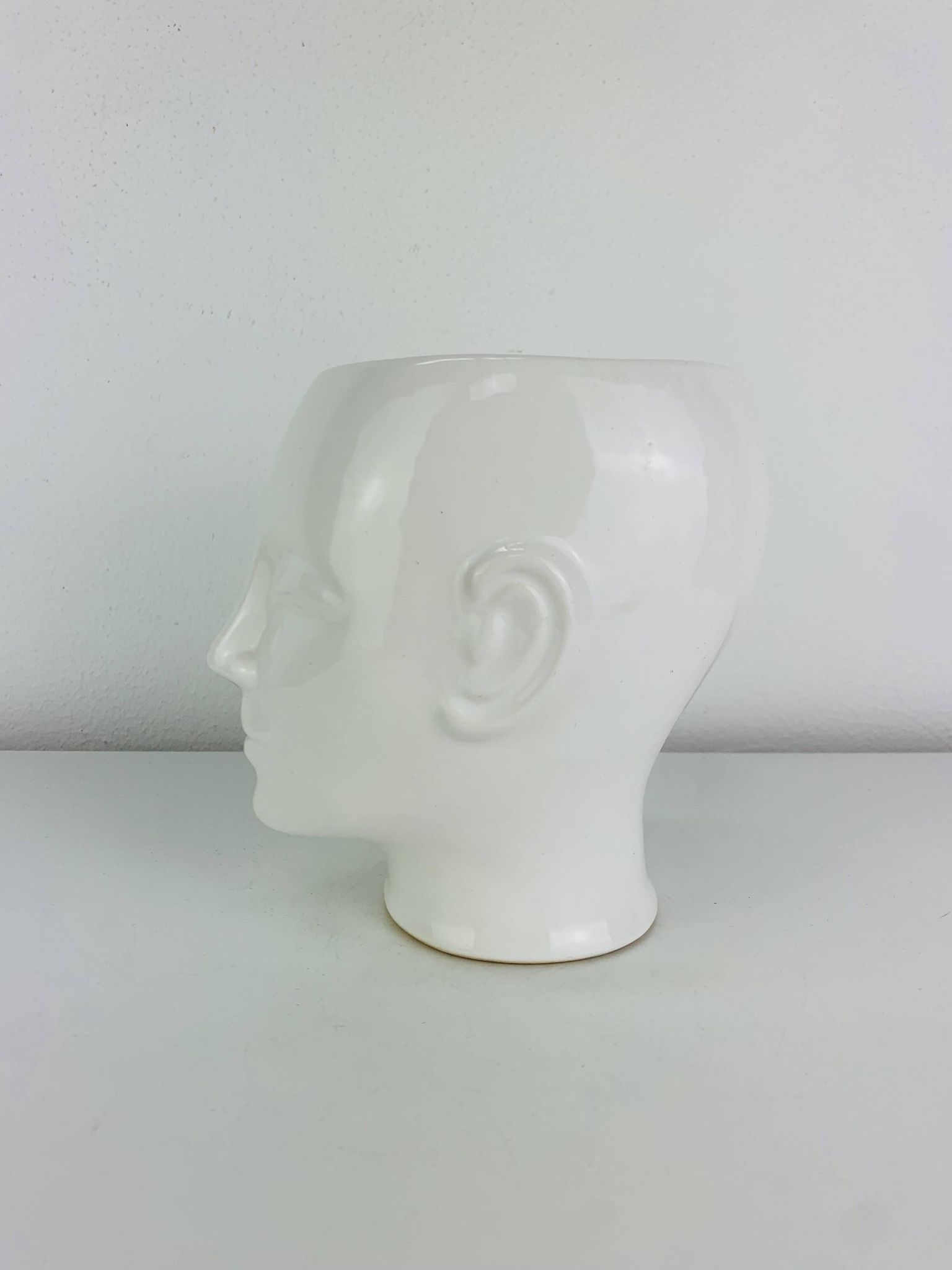 Vase tête en céramique, anthropomorphe, vintage