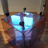 Michel Dumas 70's serving trolley/coffee table on wheels
