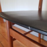 Danish chair in teak and black skai