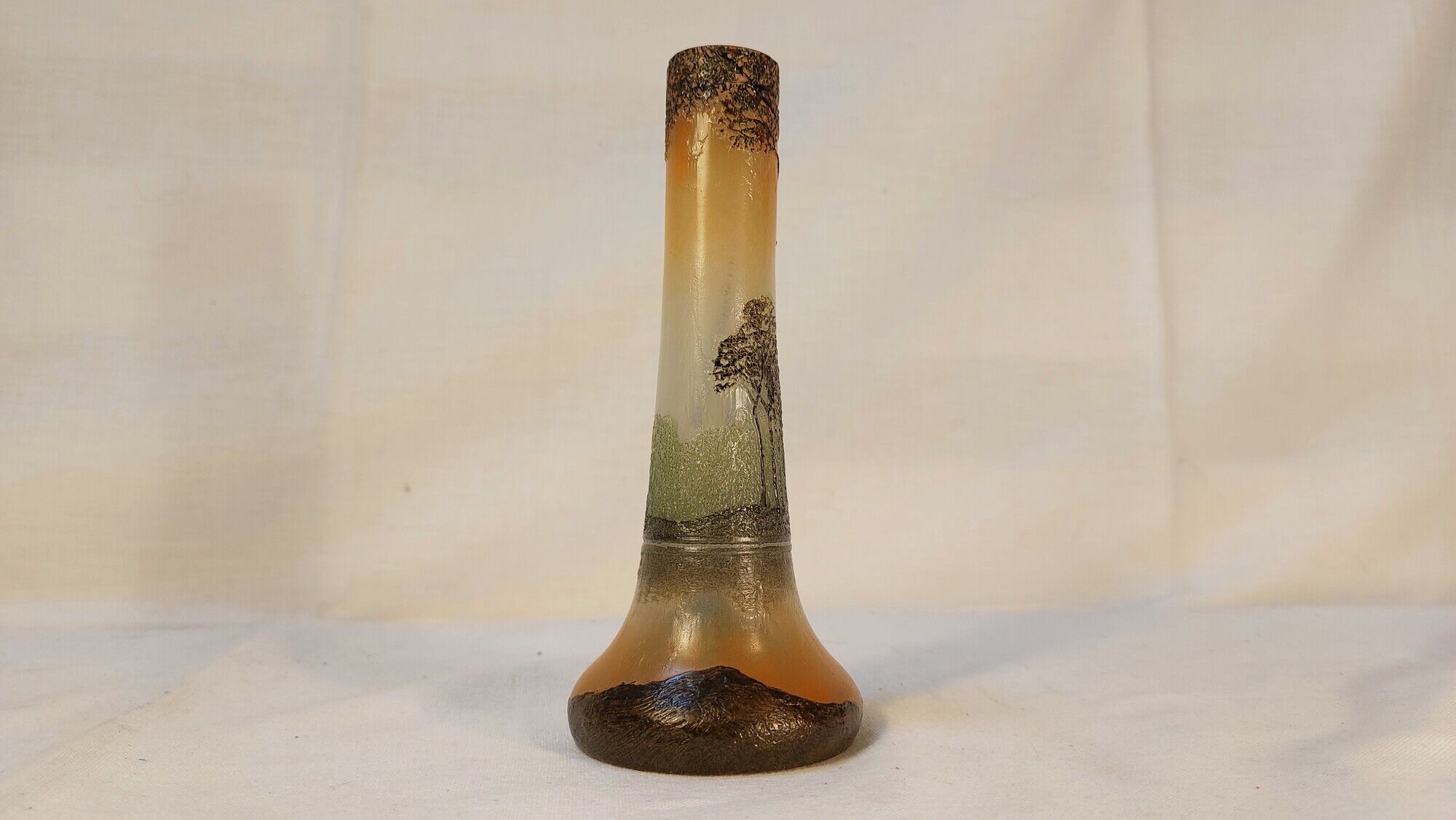 Acid-engraved glass soliflore vase signed Legras - Art Nouveau