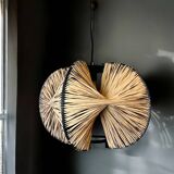 Lampe rustique portugaise en bois noir, années 1960