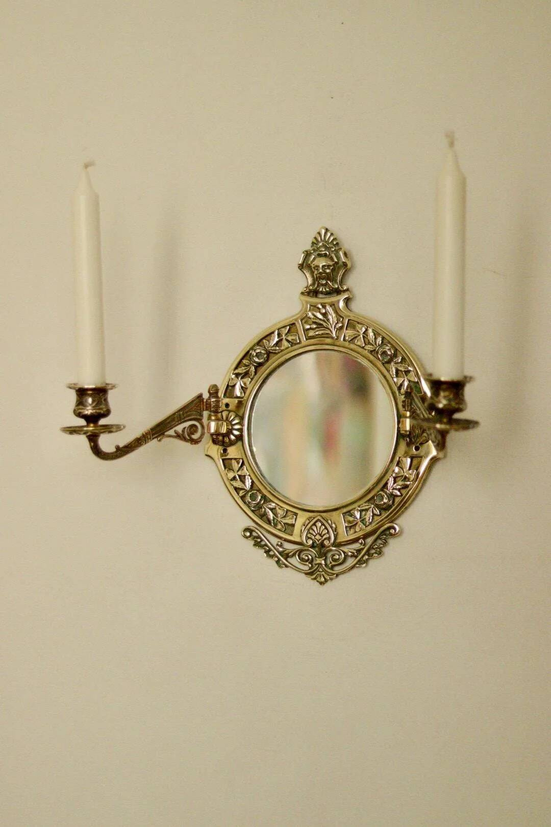 Single vintage Swedish brass sconce