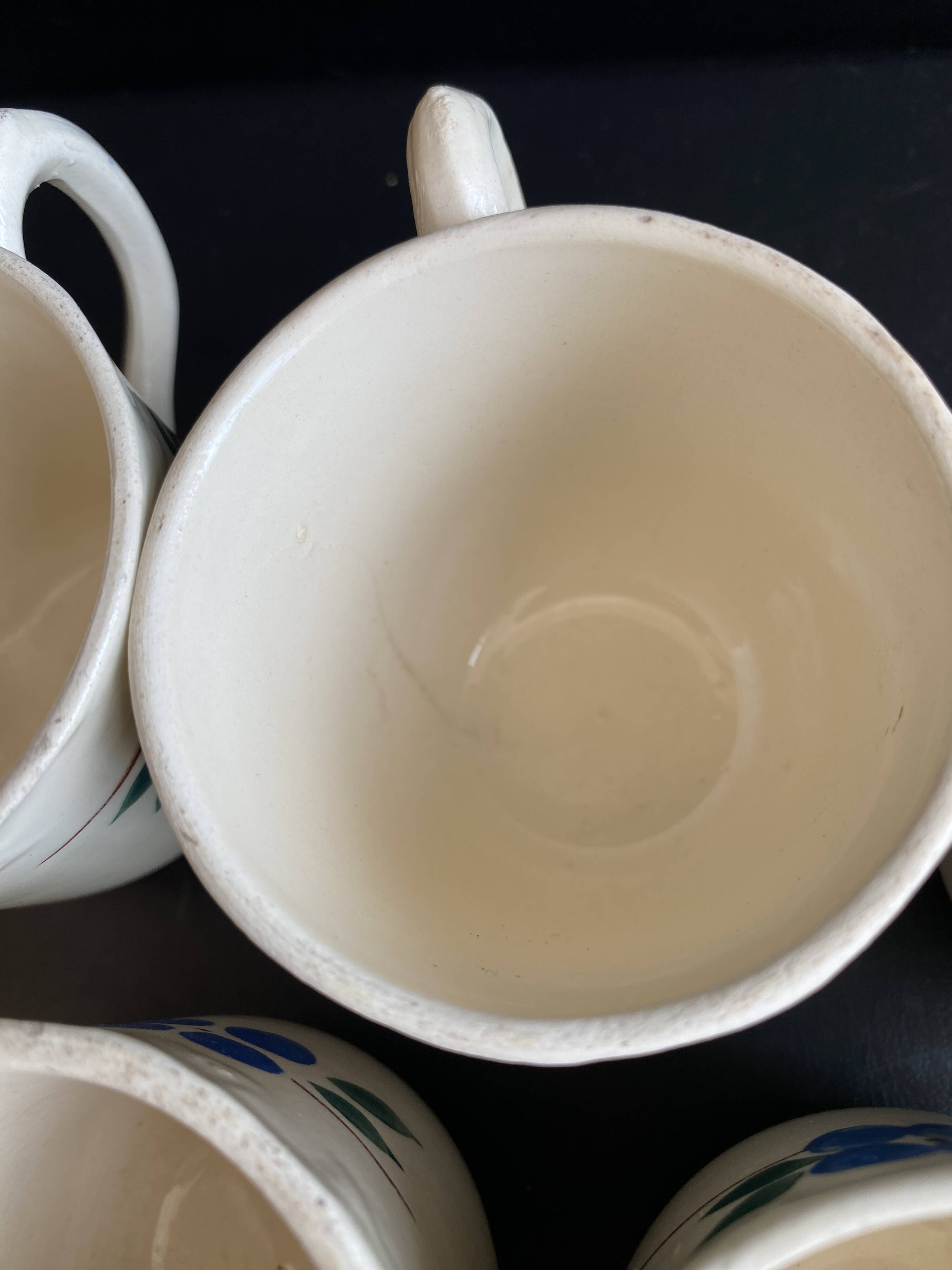 Set of 5 Vintage "Honorine" Mugs - Moulin des Loups (Orchies)