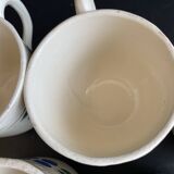 Set of 5 Vintage "Honorine" Mugs - Moulin des Loups (Orchies)