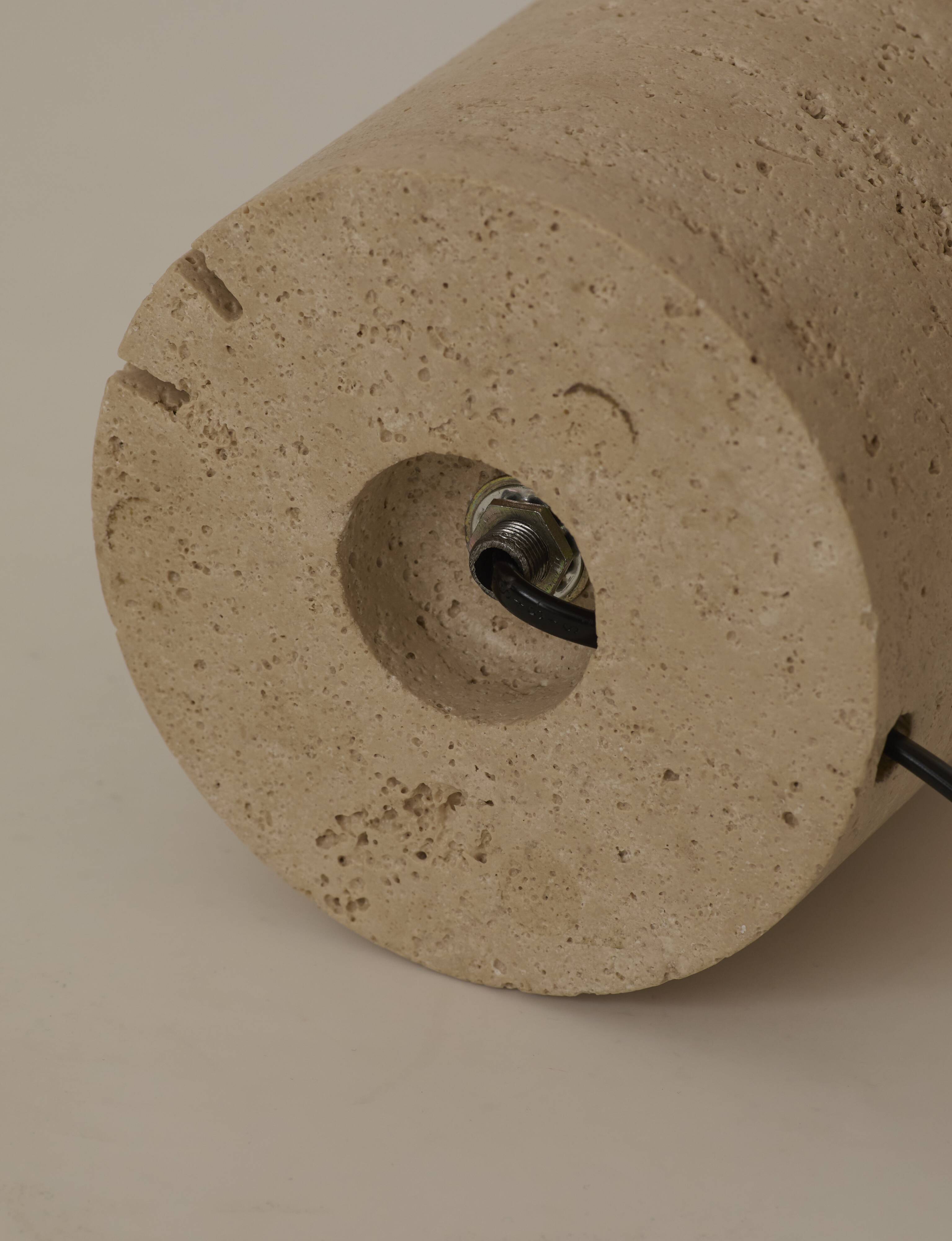 Travertine table lamp base by Fratelli Mannelli Italy c. 1970