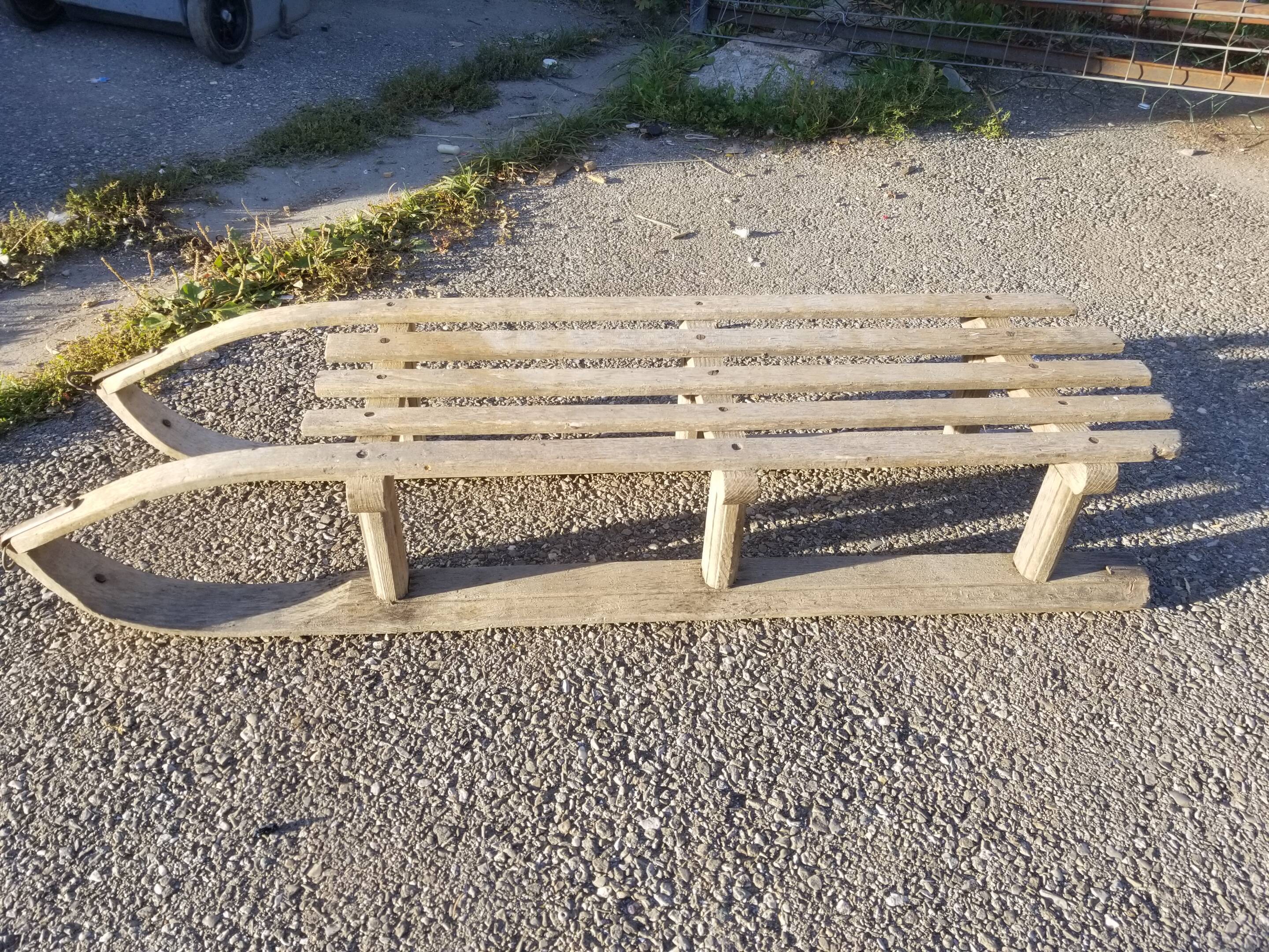 Old sled - wooden sled - Vintage