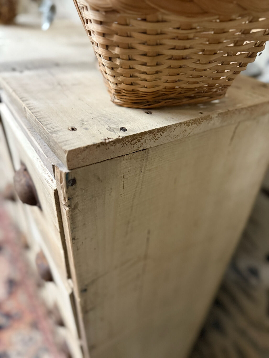 Magnificent wooden workshop cabinet.