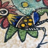 Plate polychrome rooster decoration toledo 1950s