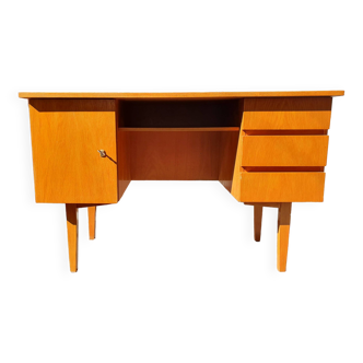 Vintage light oak desk from the 70s
