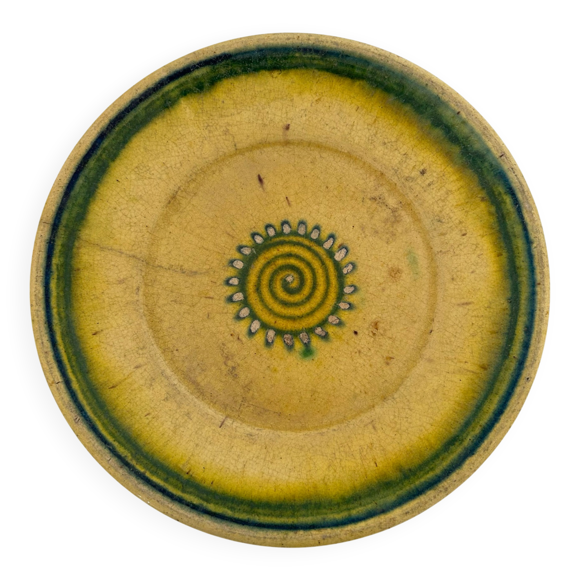 Plat provençal ancien estampillé Biot