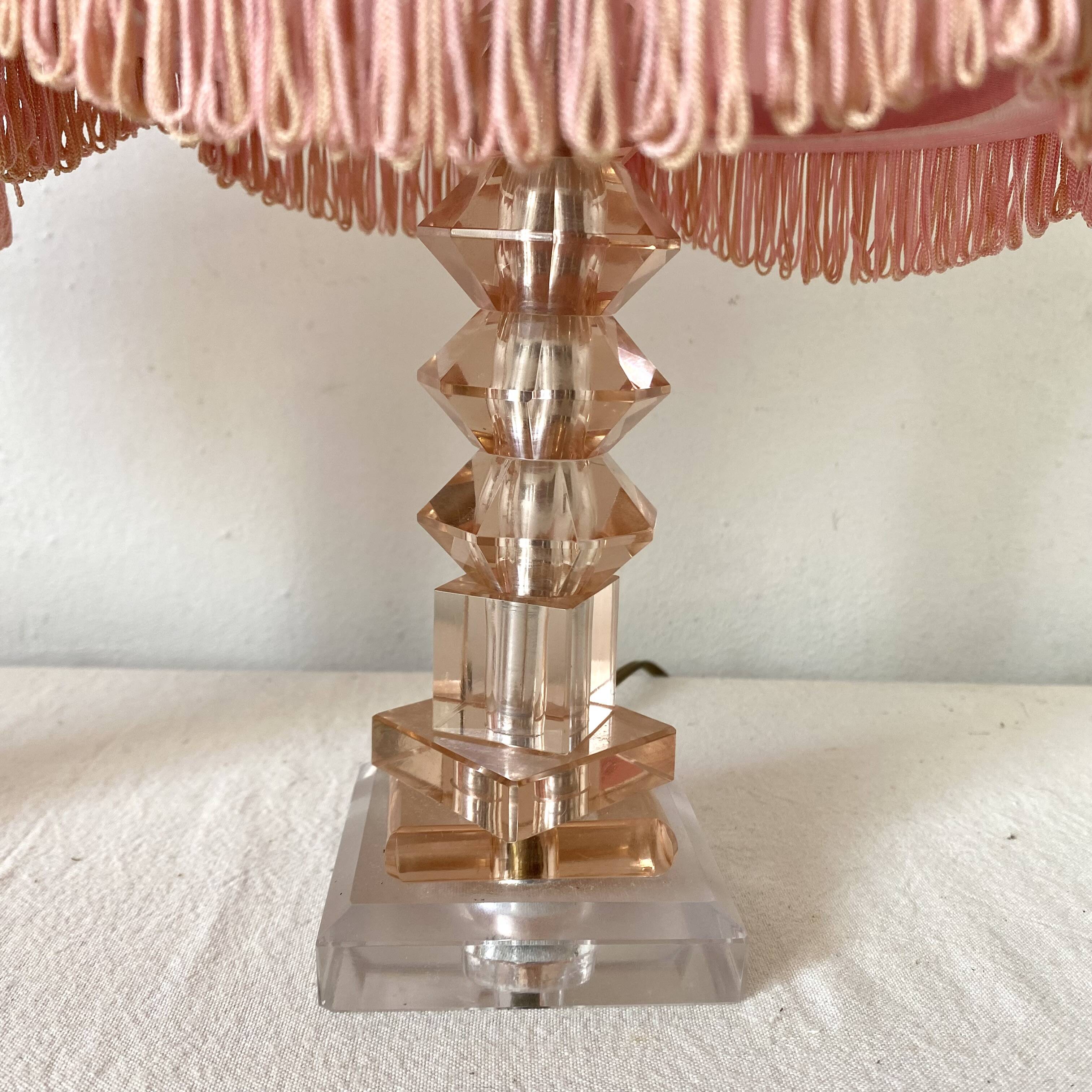 Pair of 60s glass lamps