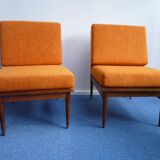 vintage orange armchairs