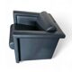Pair / Trix and Robert Haussmann / Dark grey leather chairs by Knoll